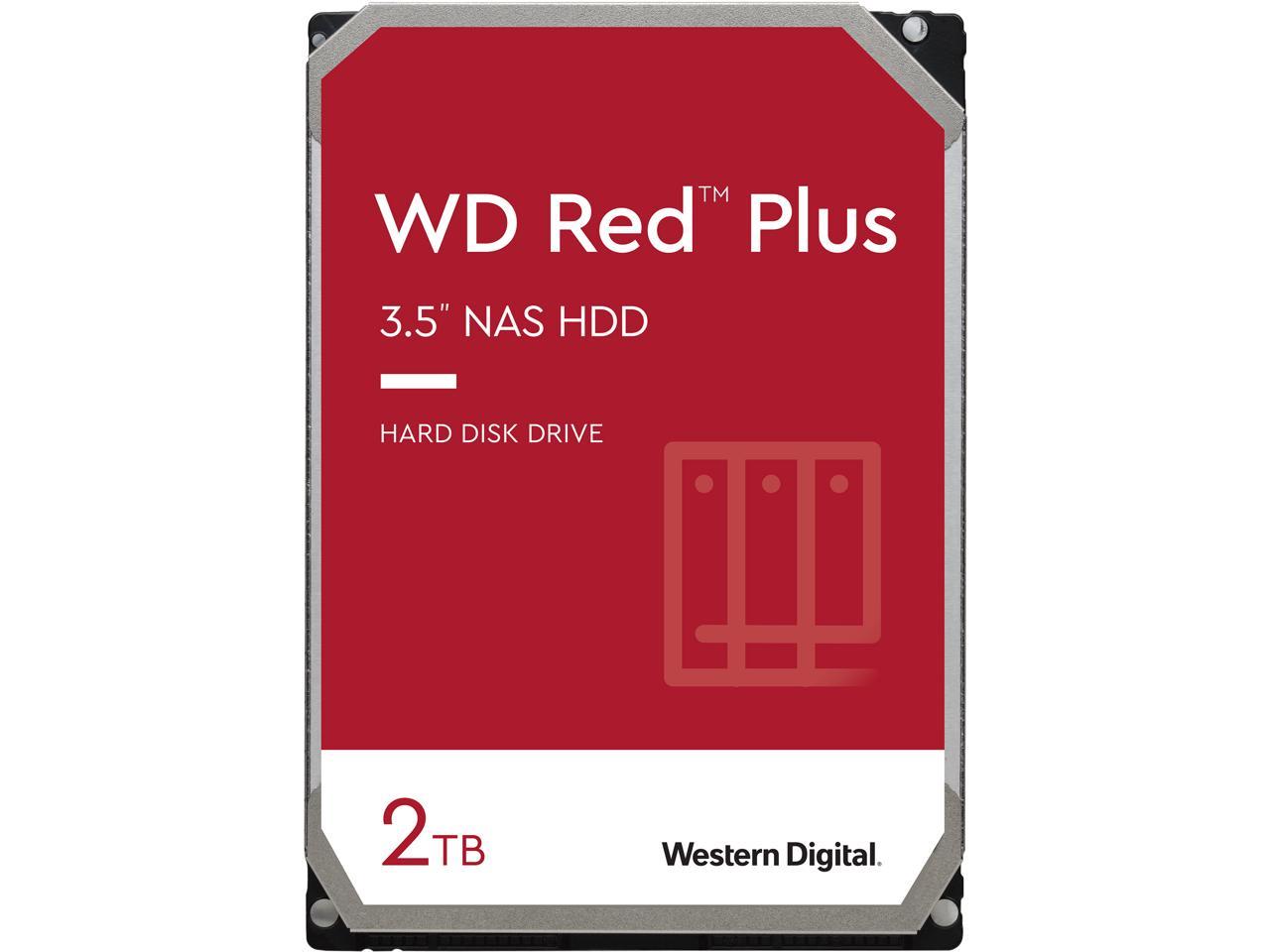 Wd Red Plus 2Tb Nas Hard Disk Drive - 5400 Rpm Class Sata 6Gb/S, Cmr, 128Mb Cache, 3.5 Inch - Wd20Efzx