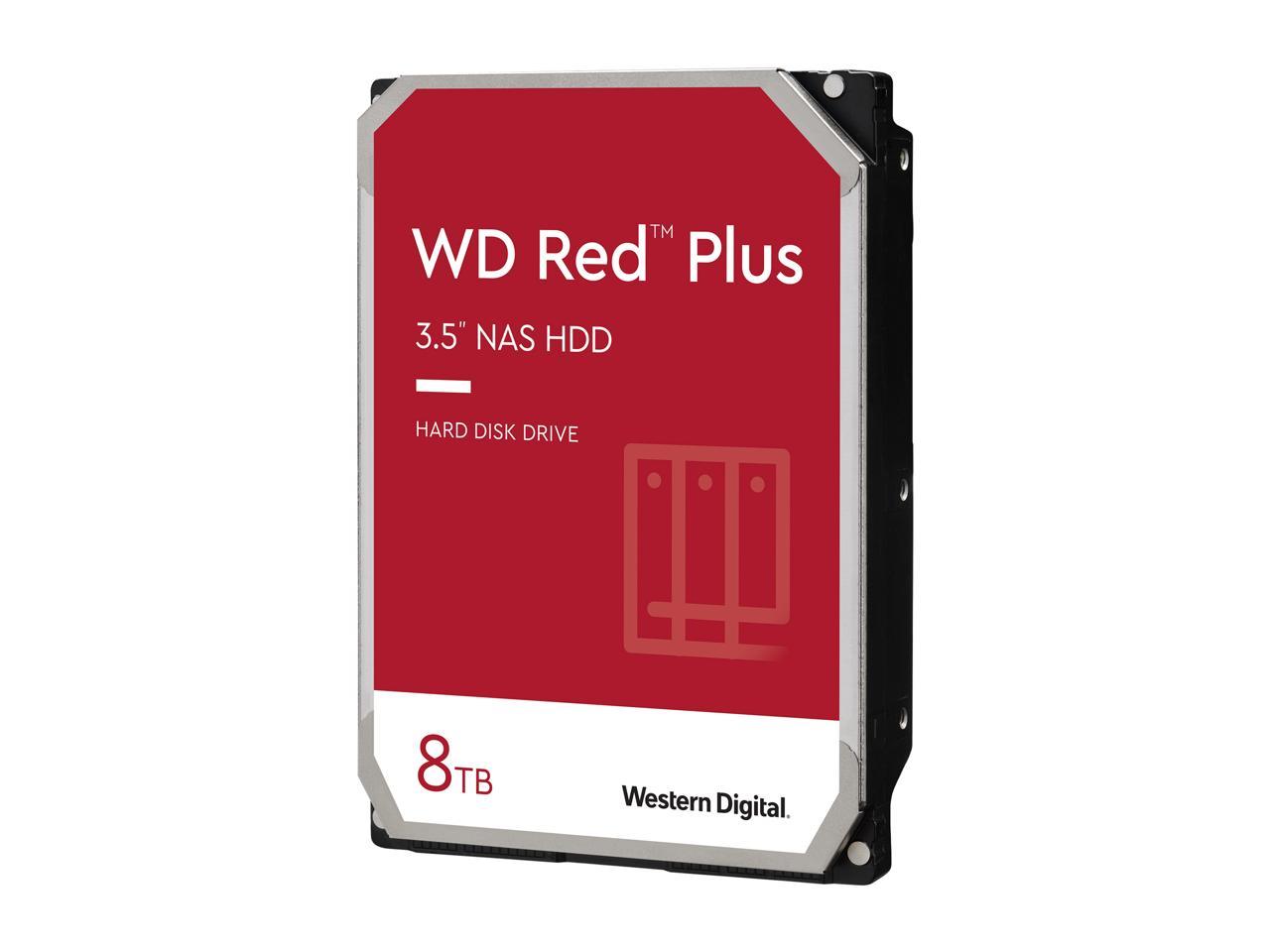 Wd Red Plus 8Tb Nas Hard Disk Drive - 7200 Rpm Class Sata 6Gb/S, Cmr, 256Mb Cache, 3.5 Inch - Wd80Efbx - Oem