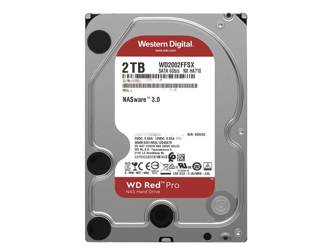 Wd Red Pro Nas Hard Drive Wd2002Ffsx - Internal Hard Drive - 2 Tb - 3.5" - Sata 6Gb/S - 7200 Rpm - Buffer: 64 Mb