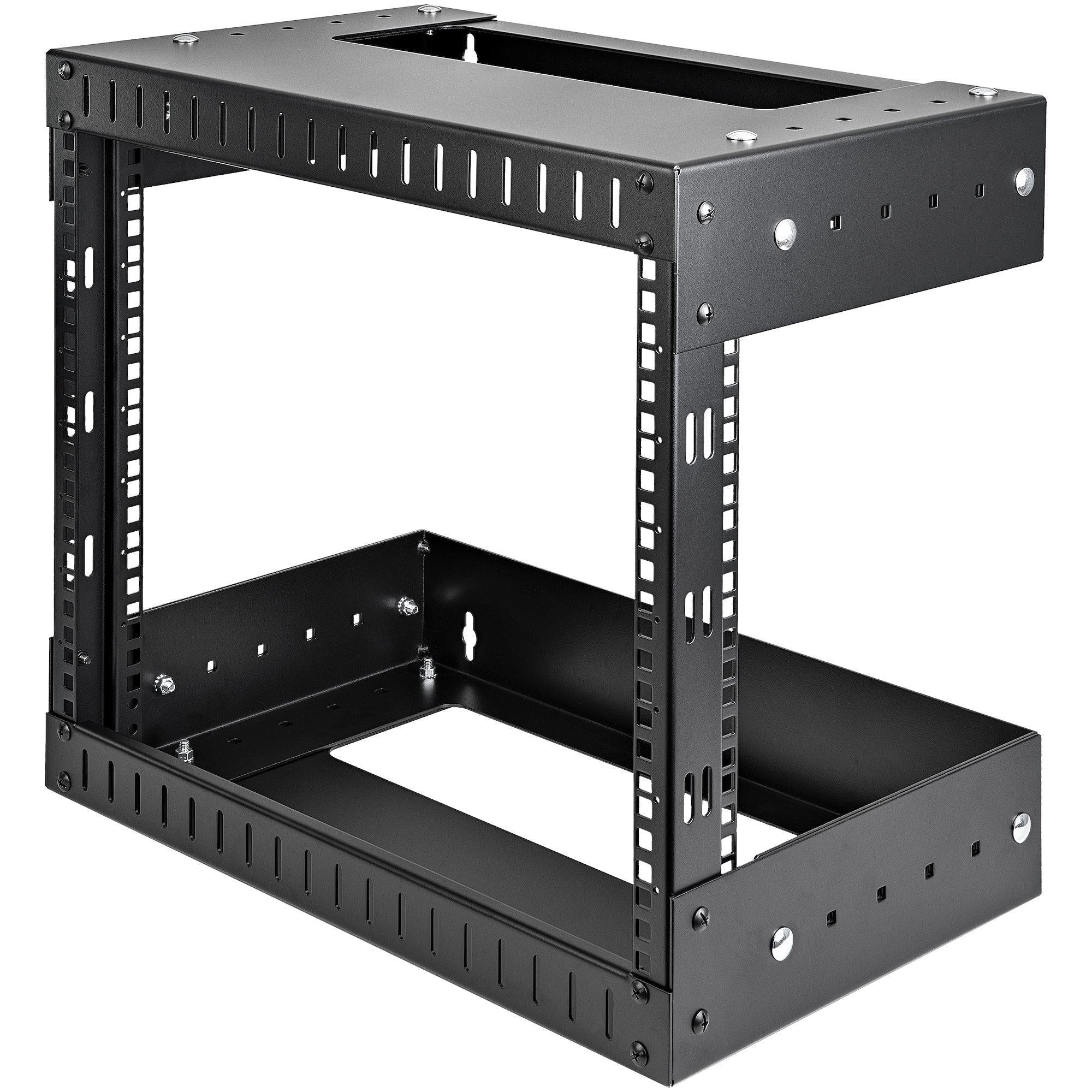 Wall Mount Network Rack 8U - Heavy-Duty Open Frame Server AV Data Rack (Adjustable Depth) | StarTech.com RK812WALLOA