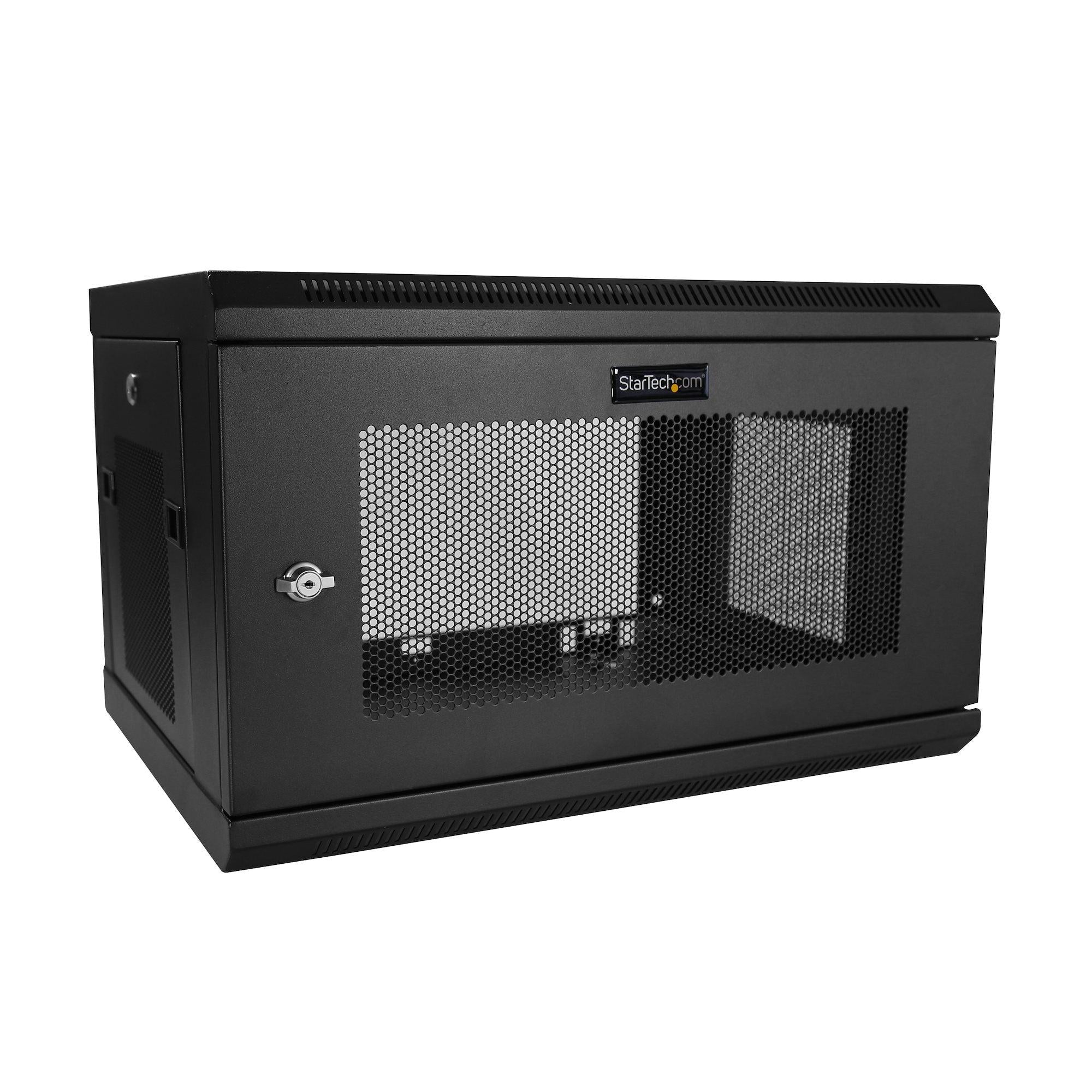 Wall Mount Rack 6U - 2-Post Vented Network Cabinet with Shelf | StarTech.com RK616WALM