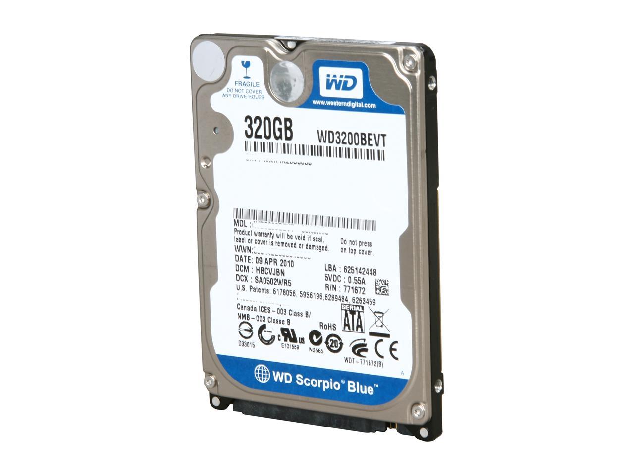 Western Digital Scorpio Blue Wd3200Bevt 320Gb 5400 Rpm 8Mb Cache Sata 3.0Gb/S 2.5" Internal Notebook Hard Drive Bare Drive