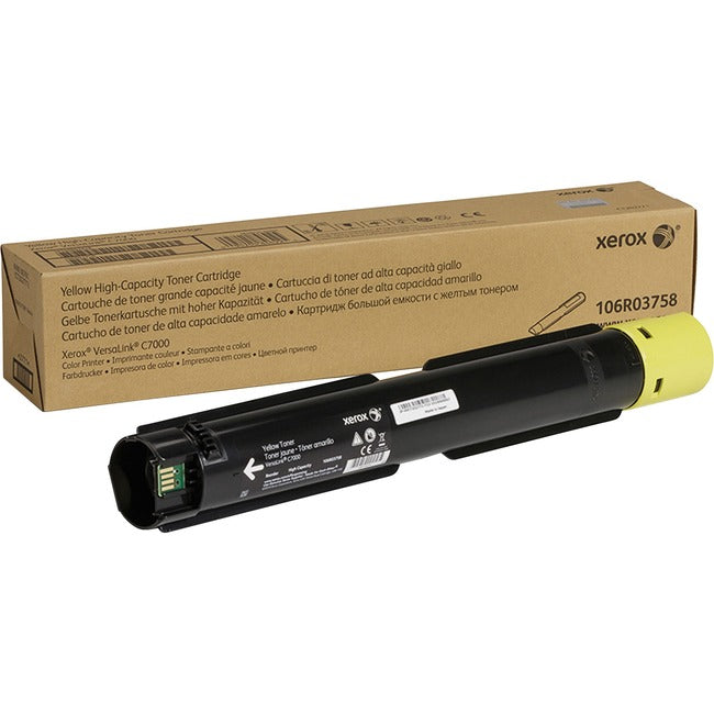 Xerox Original High Yield Laser Toner Cartridge - Yellow - 1 Each 106R03758
