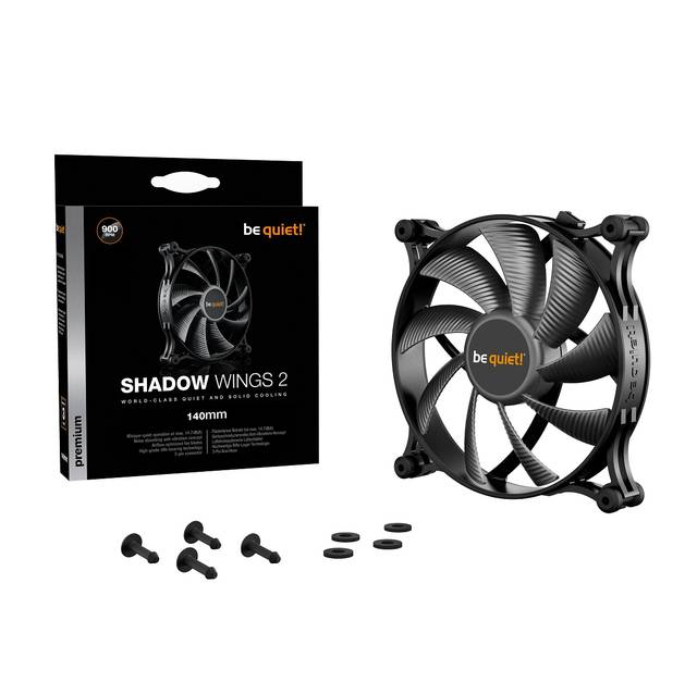 Be Quiet! Shadow Wings 2 140Mm, Silent Computer Fans, Low Noise Operation, Rubber Fan Frame, Designed In Germany