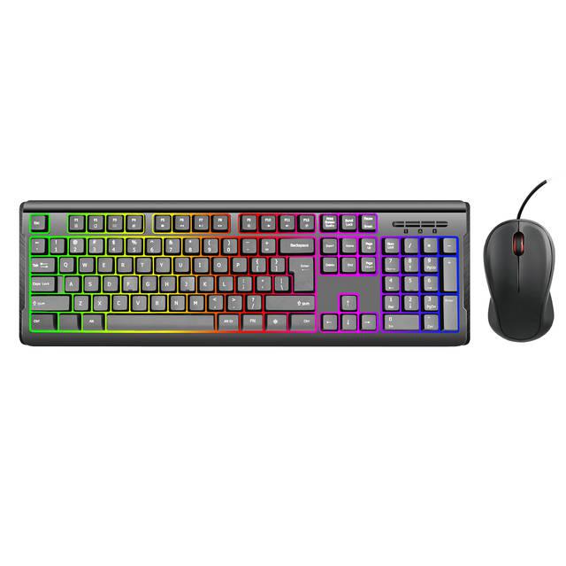 Imicro Kb-Rp2169C Rainbow Backlit Wired Usb Keyboard & Mouse