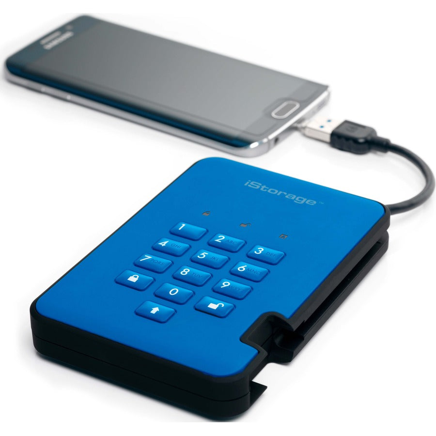 iStorage diskAshur2 HDD 1 TB | Secure Portable Hard Drive | Password Protected | Dust/Water-Resistant | Hardware Encryption IS-DA2-256-1000-BE