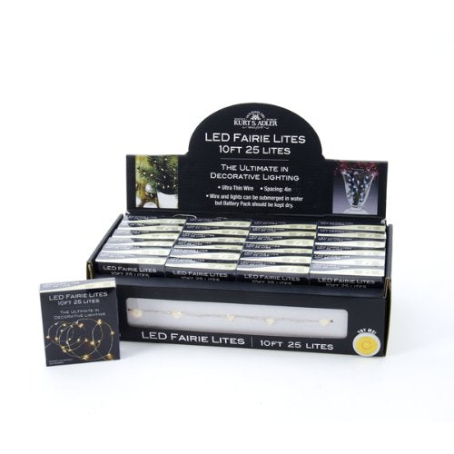 10 Foot LED Warm White Fairie Lights - 25 Lites