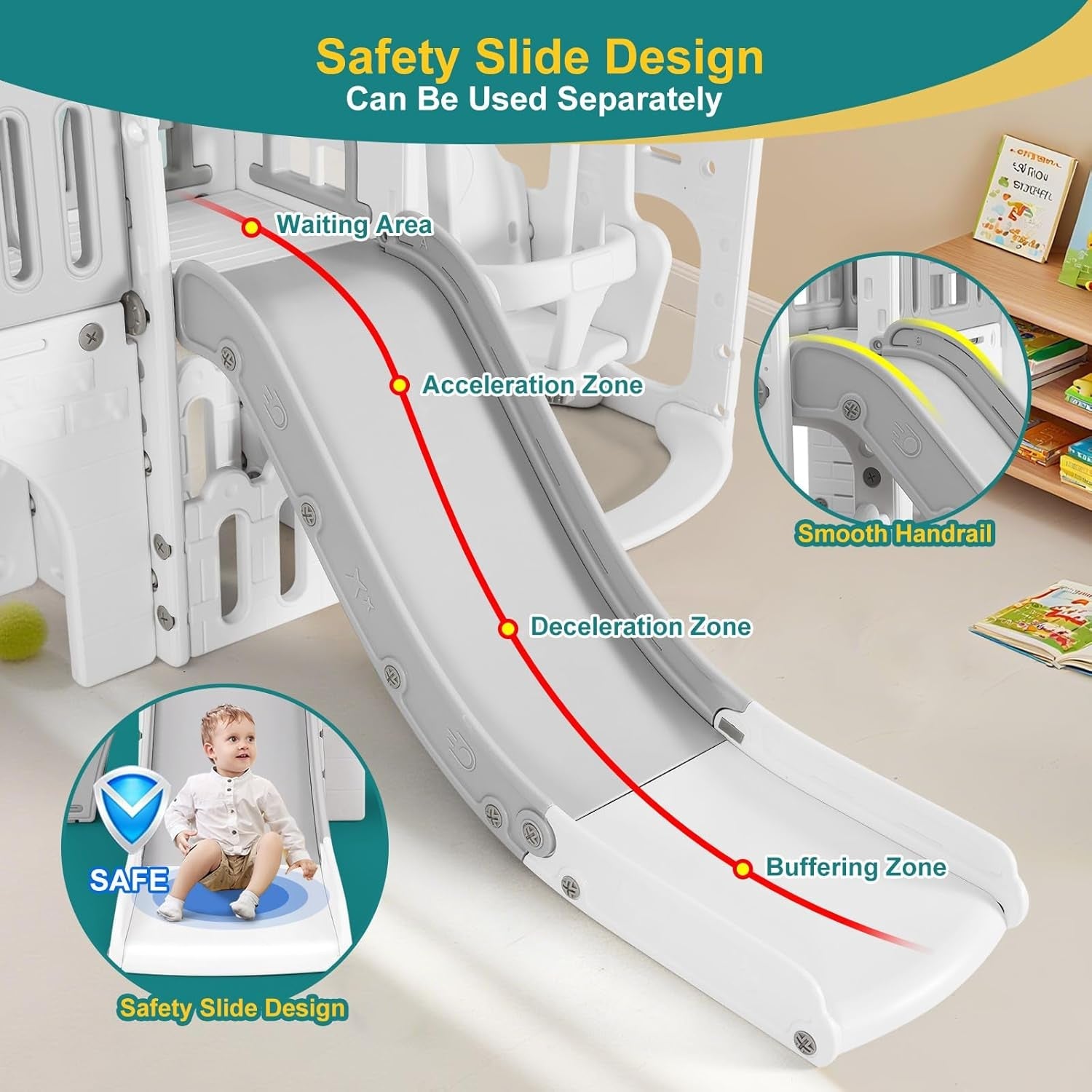 10 In 1 Toddler Friendly Slide Playset Indoor Outdoor