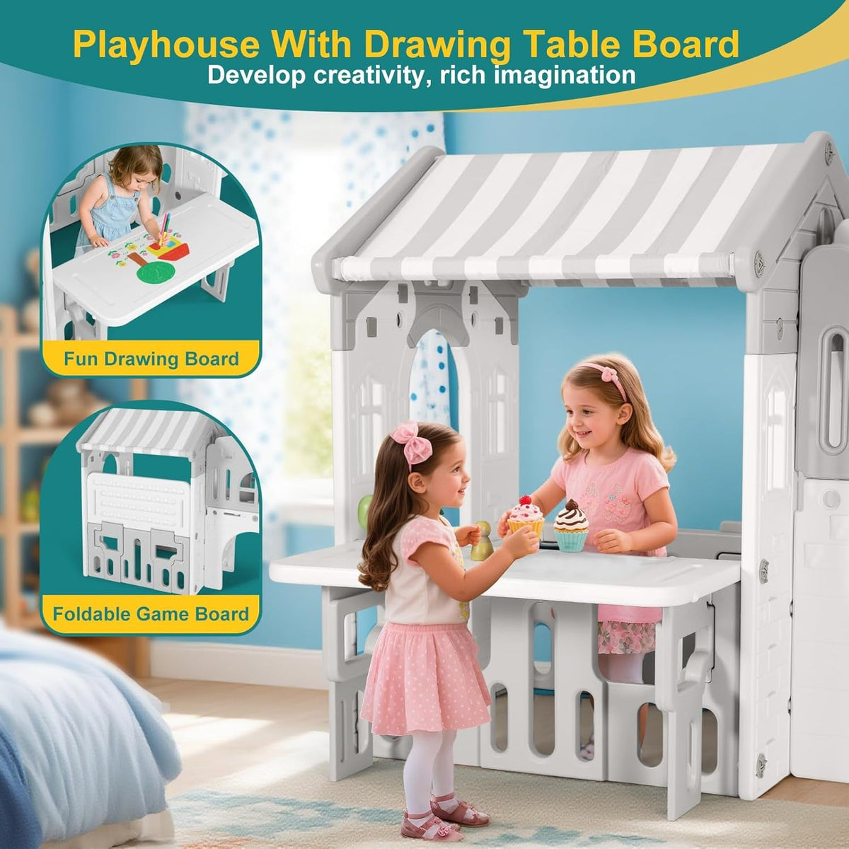 10 In 1 Toddler Friendly Slide Playset Indoor Outdoor