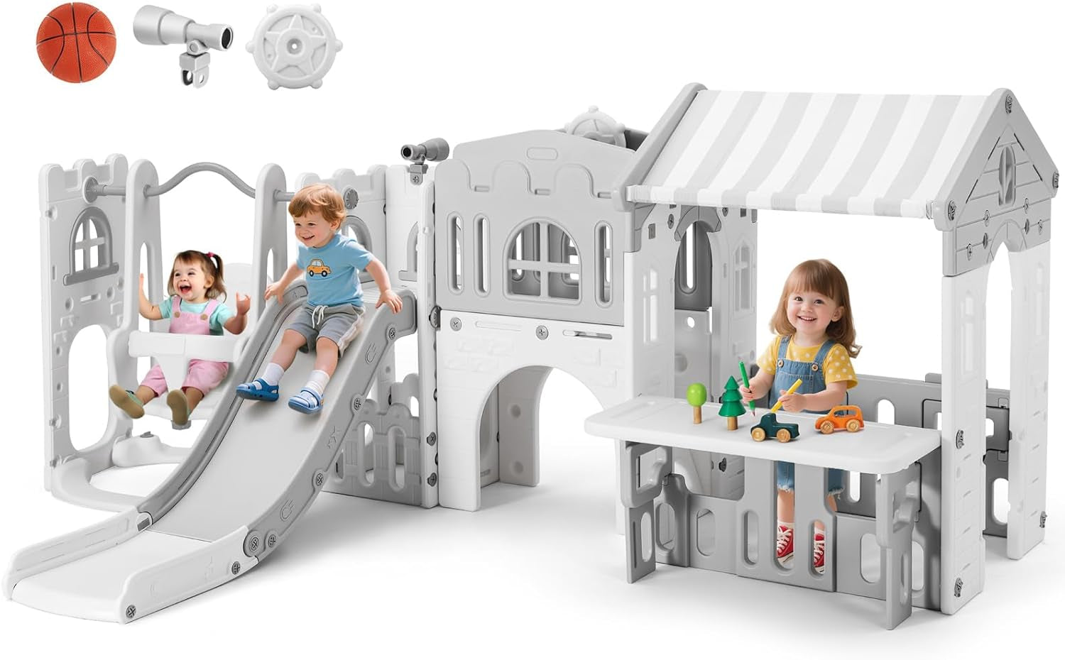 10 In 1 Toddler Friendly Slide Playset Indoor Outdoor