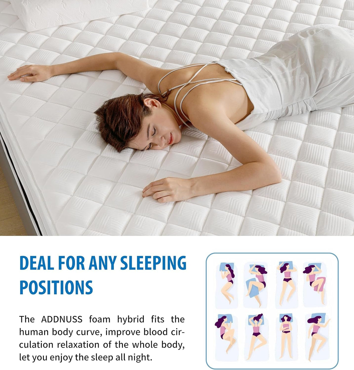 10 Inch Full Hybrid Mattress Medium Firm Comfort Support