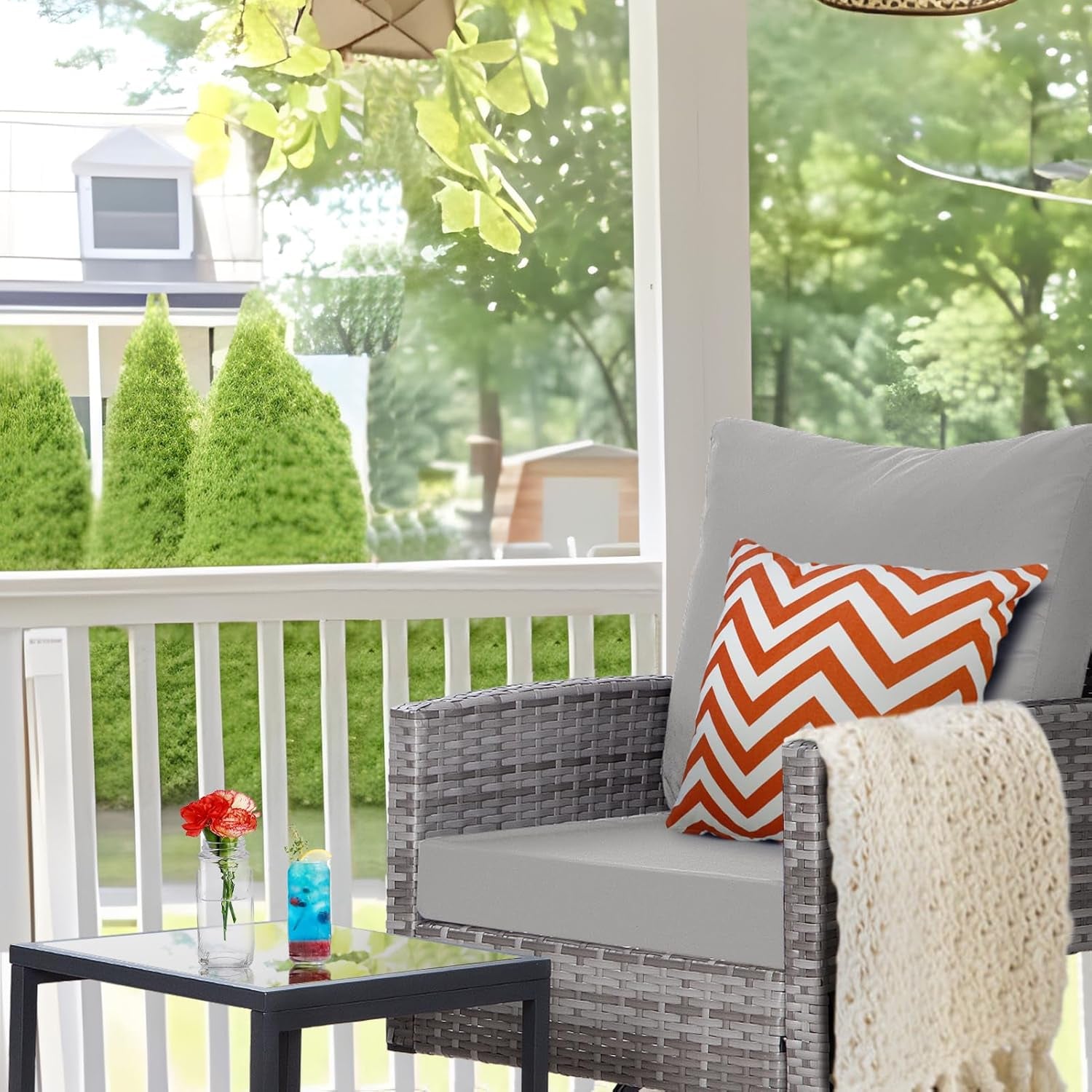 10 Piece Outdoor Patio Furniture Set with Swivel Chairs