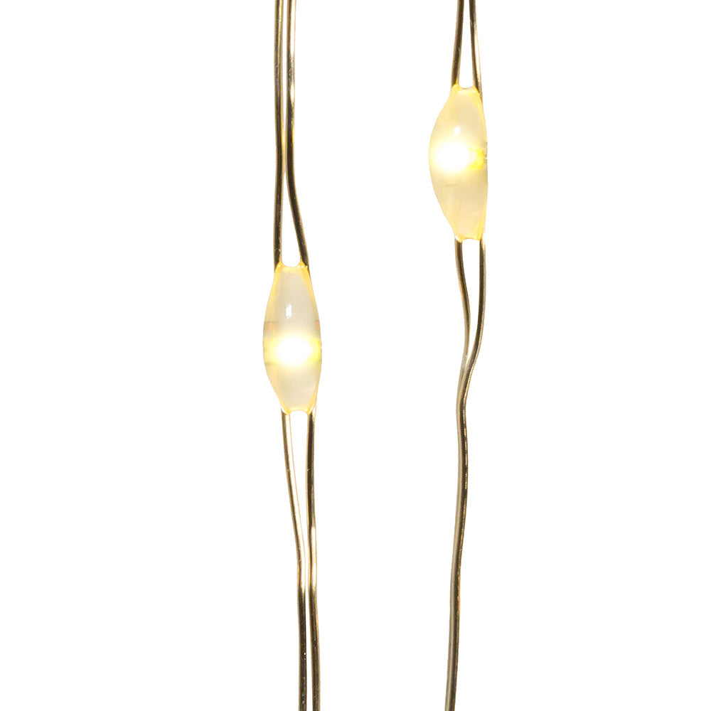 100-Light Battery Operated Warm White Fairy Silver Wire Lights
