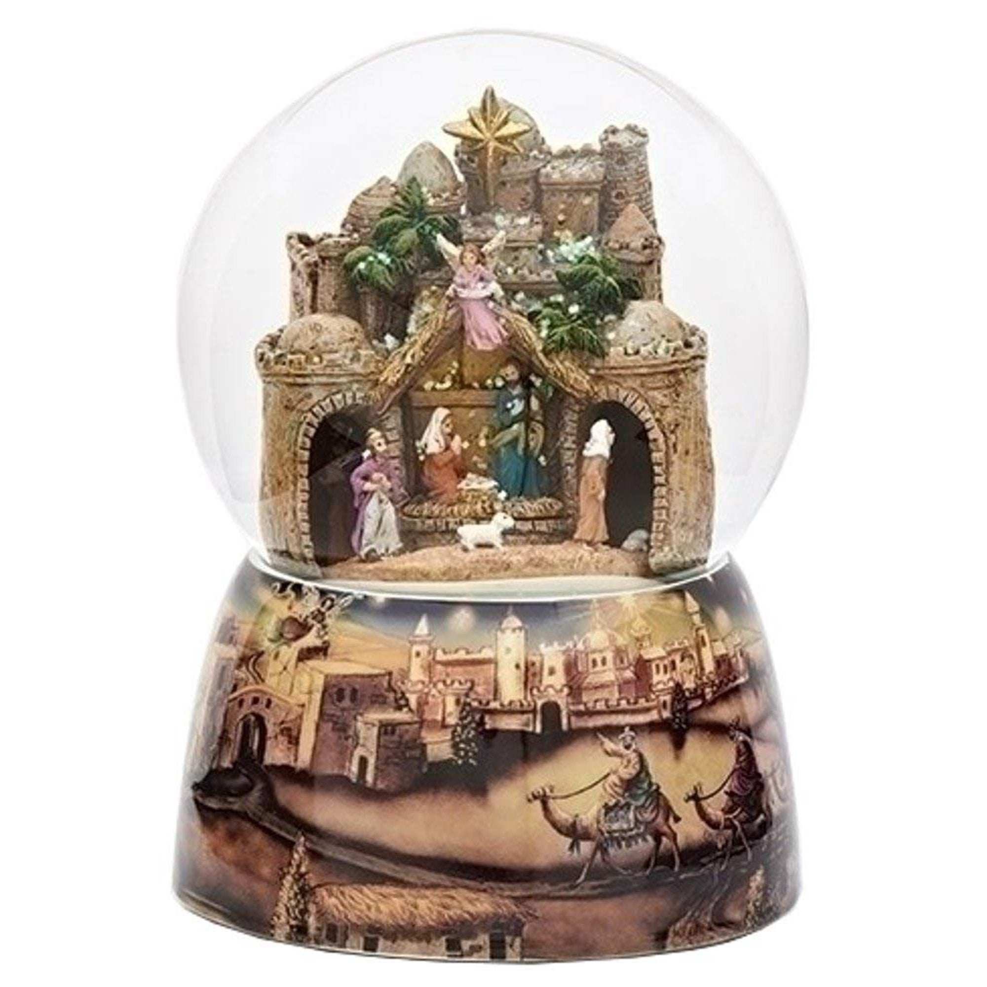 100MM Musical Christmas Bethlehem Glitterdome