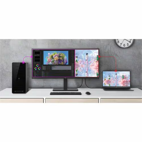 LG Ultrawide 34BA85QE-B 34" Class Webcam UWQHD Curved Screen LED Monitor