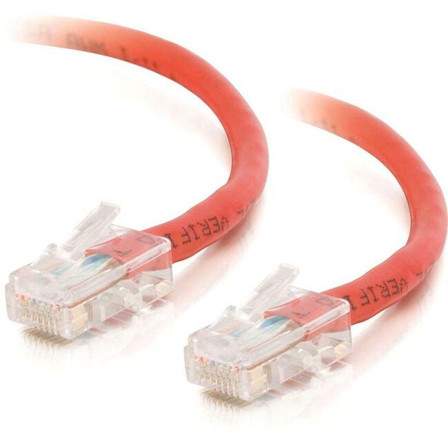 10Ft Cat5E Non-Booted Unshielded (Utp) Network Crossover Patch Cable - Red