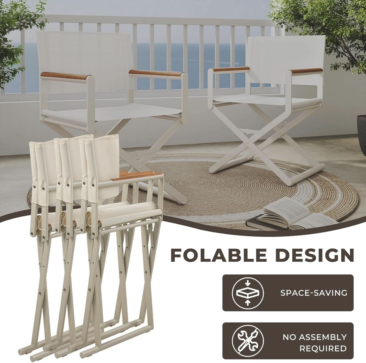 11 Piece Outdoor Dining Set Apricot Sling Mesh Chairs With Wood Grain Expandable Table For 6 To 8