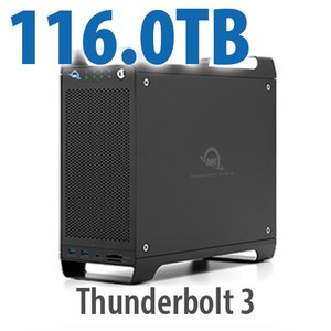 116.0TB (1x4.0TB U.2 NVMe SSD, 7x16.0TB HDD) ThunderBay Flex 8 Thunderbolt 3 Storage
