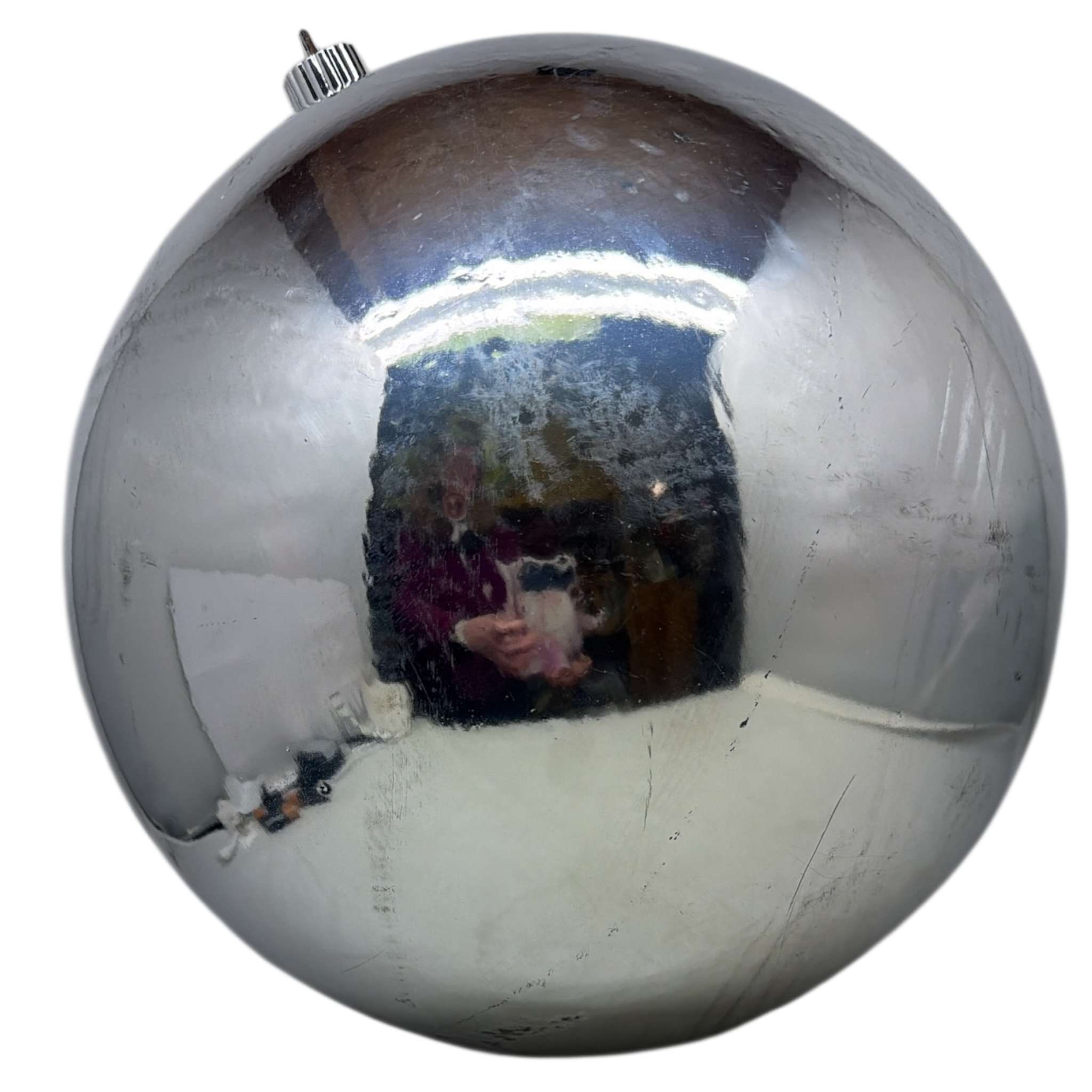 12" Commercial Shatterproof Ball Ornament - Silver