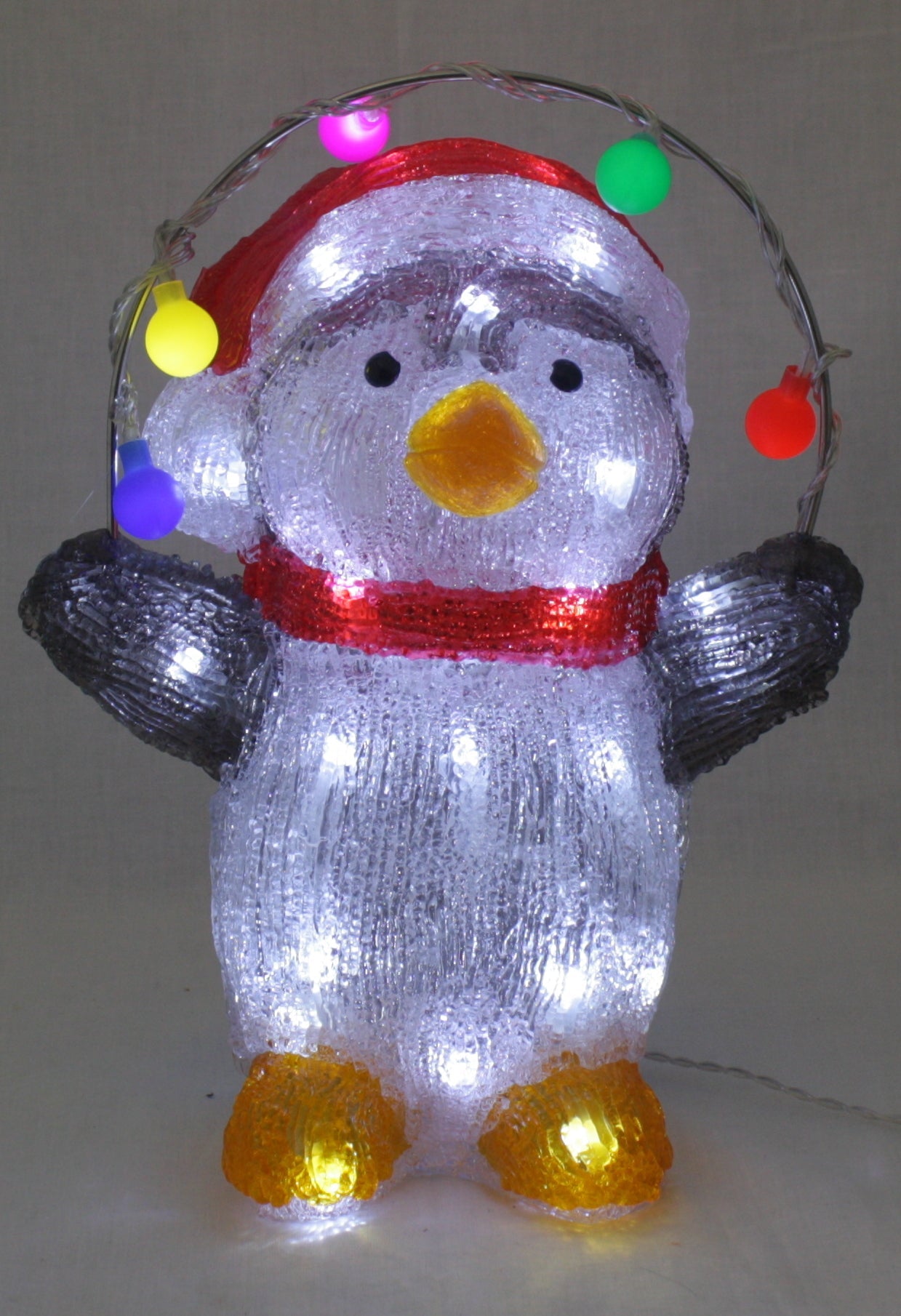 12 Inch Acrylic Penguin with 40 LED Lights