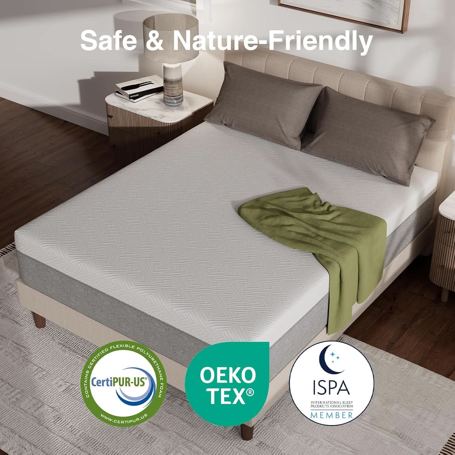 12 Inch King Gel Memory Foam Mattress CertipurUS Certified