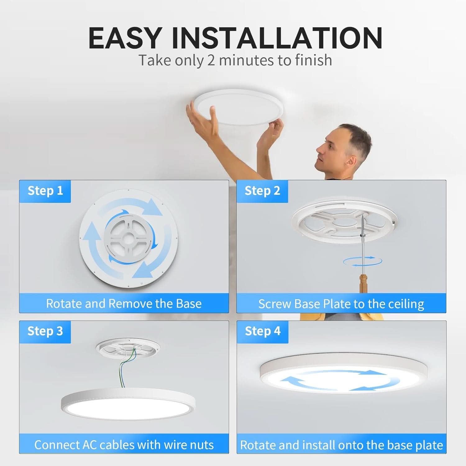 12 Pack 12 Inch LED Flush Mount Ceiling Light 5000K