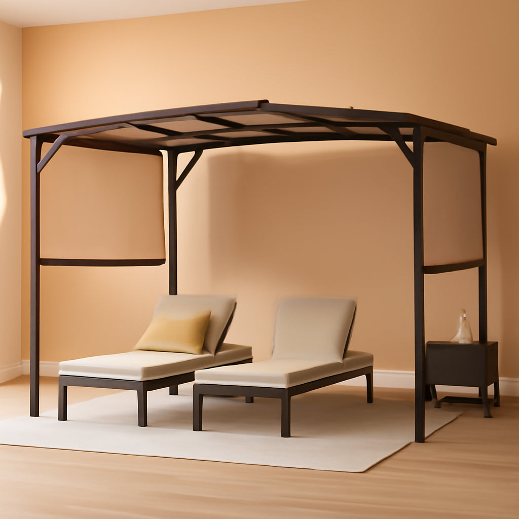 12 X 9 Feet Outdoor Pergola Gazebo With Retractable Canopy