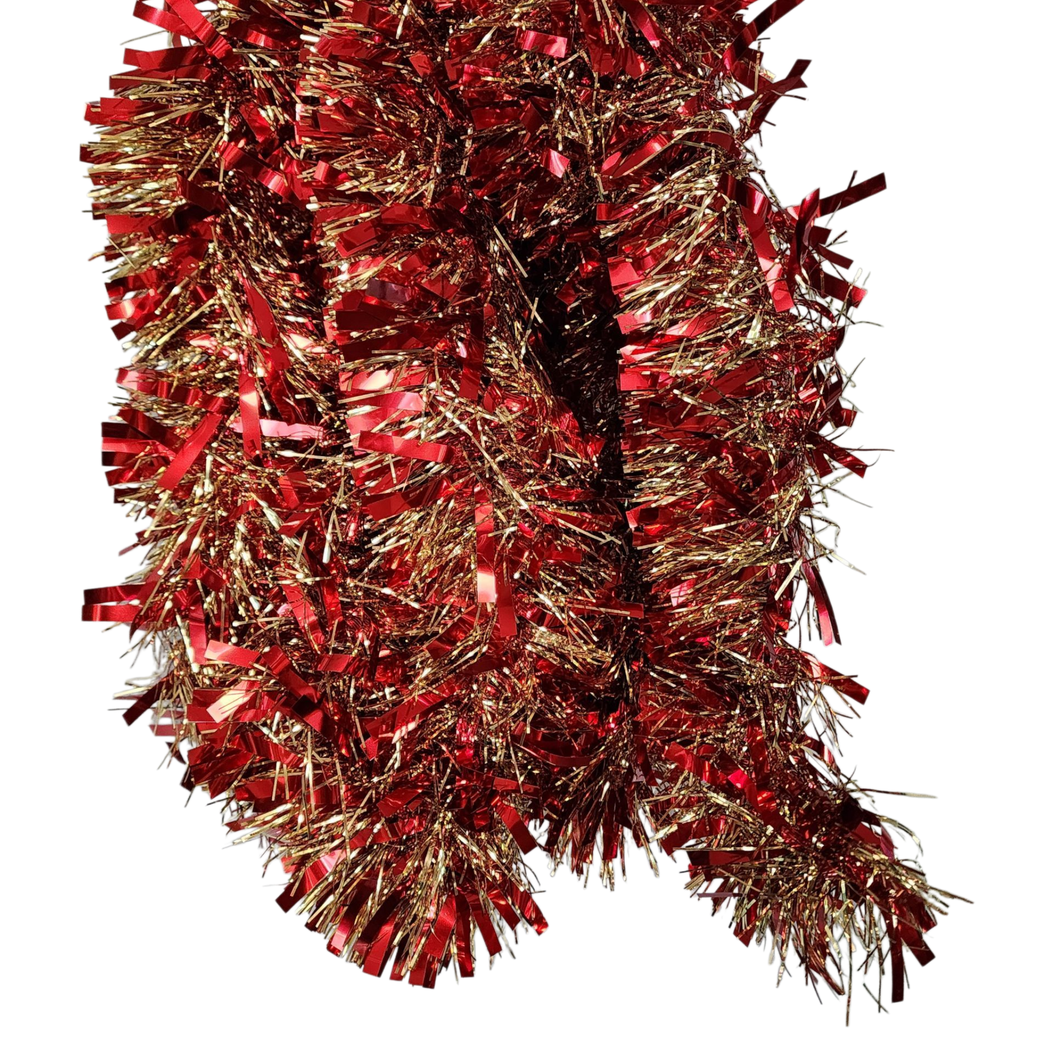 12 foot 6 Ply Luxury Tinsel Garland - Red/Gold