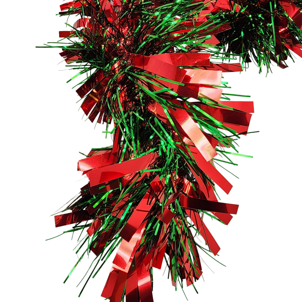 12 foot 6 Ply Luxury Tinsel Garland - Red/Green