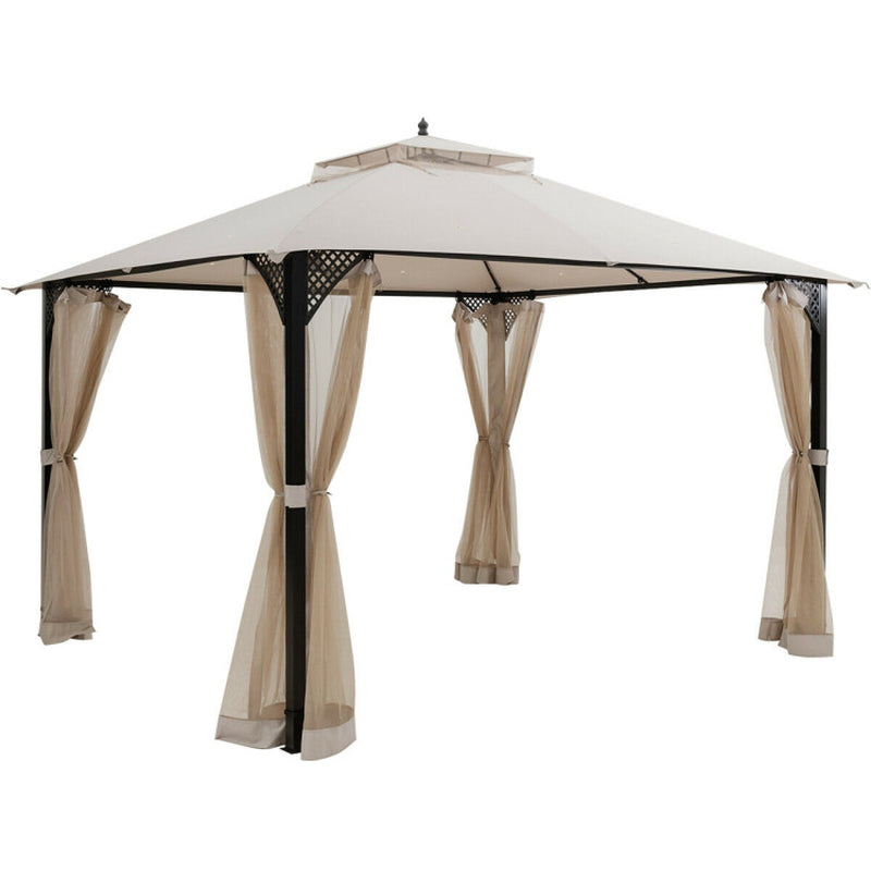 12x10 Feet Outdoor Gazebo With Netting For Patio Use