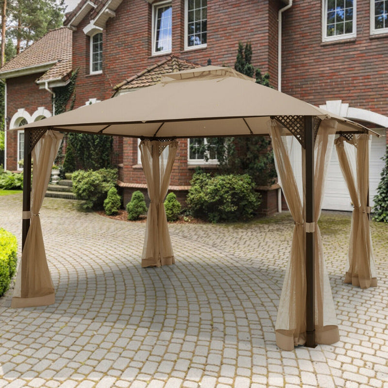 12x10 Feet Outdoor Gazebo With Netting For Patio Use