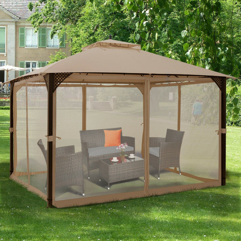 12x10 Feet Outdoor Gazebo With Netting For Patio Use