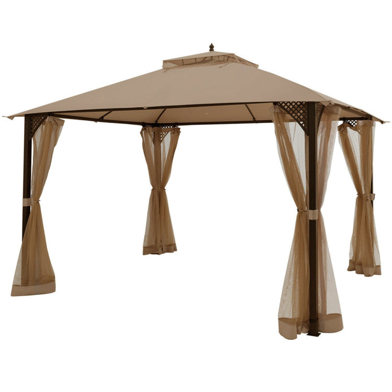 12x10 Feet Outdoor Gazebo With Netting For Patio Use