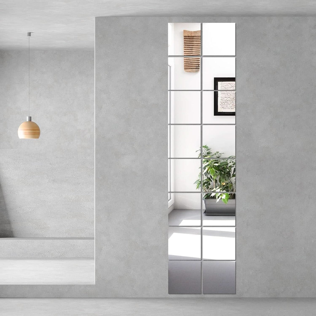 12x12 Inch Glass Mirror Tiles 16 Pack For Home Gym Wall