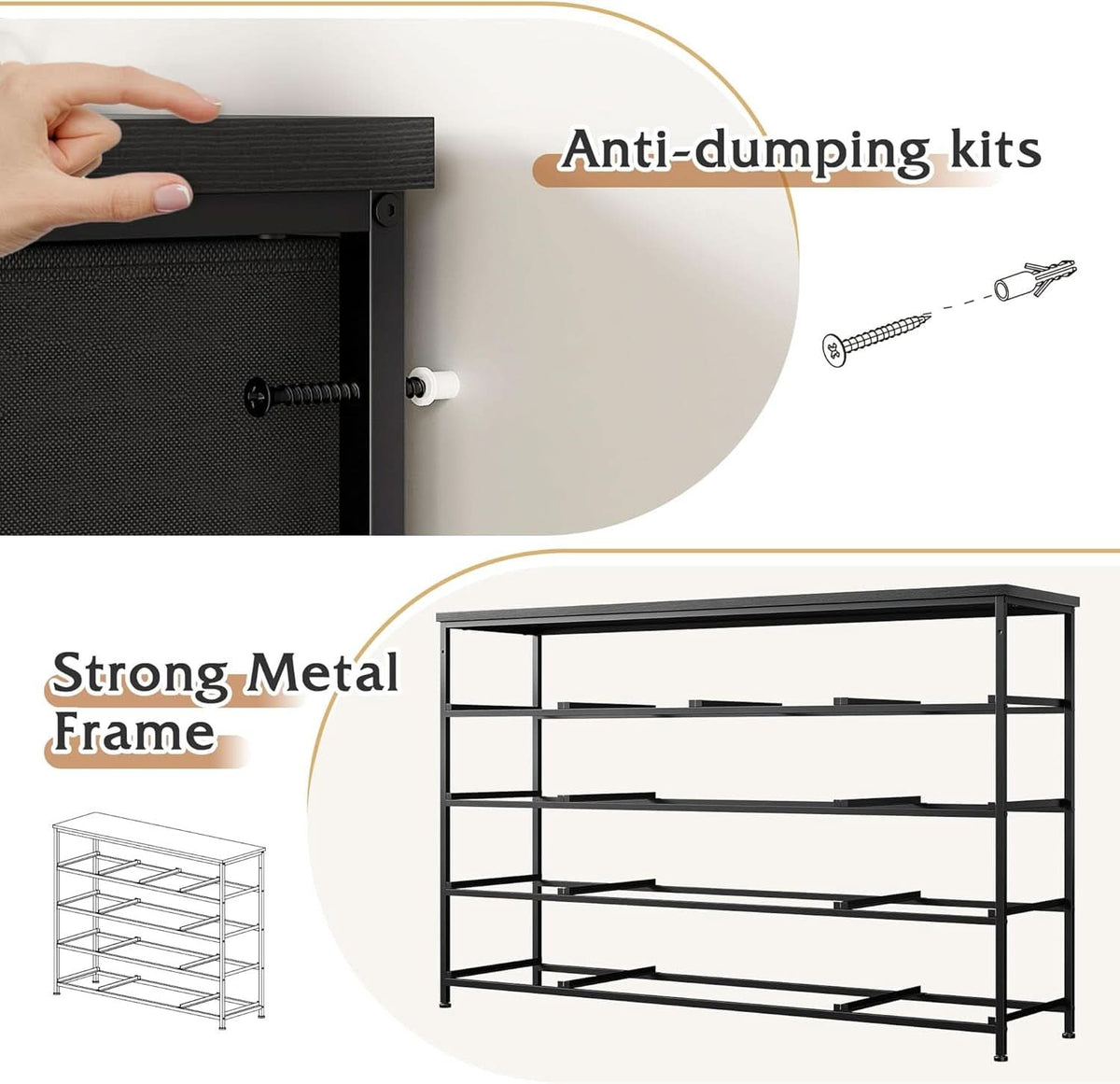 13 Drawer Dresser In Dark Grey For Bedroom Storage