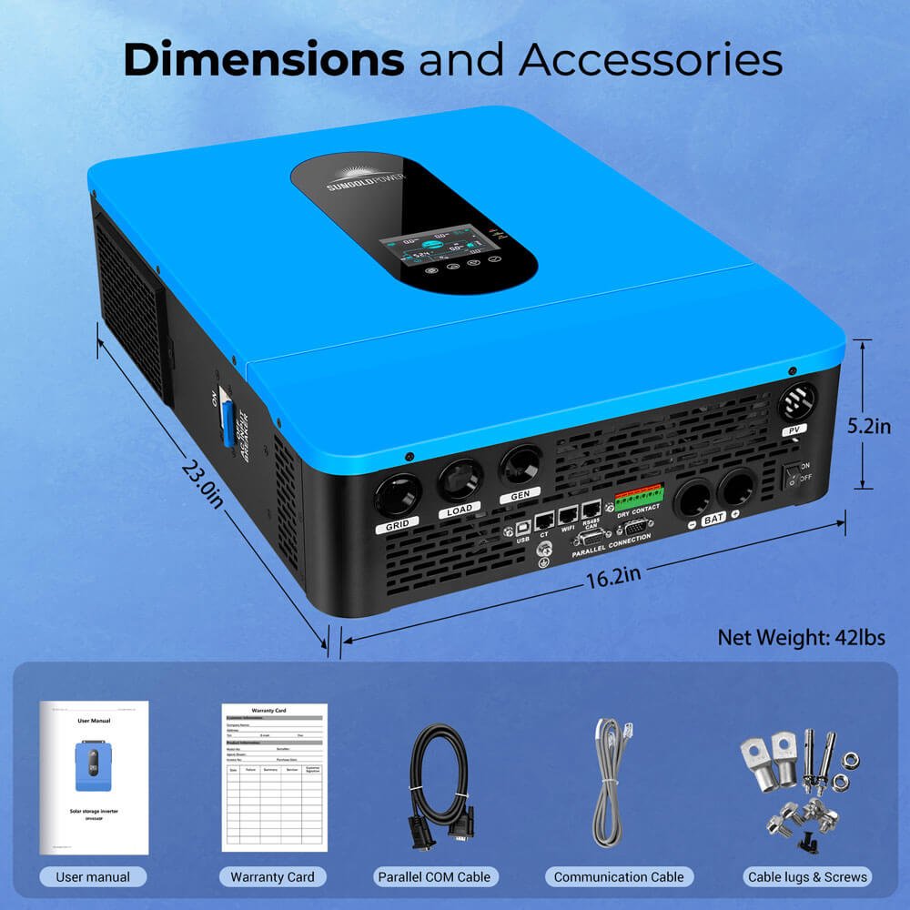 13000W 48V Solar Charge Inverter Split Phase + Wifi Monitor (2 Units Parallel)