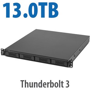 13TB (1x1.0TB NVMe + 3x4TB HDD) Flex 1U4 4-Bay Rackmount Thunderbolt Storage, Docking