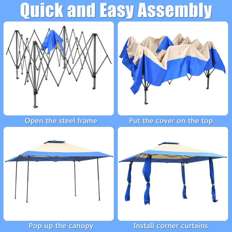 13x13 Feet Pop Up Gazebo Tent With Carry Bag For Patio
