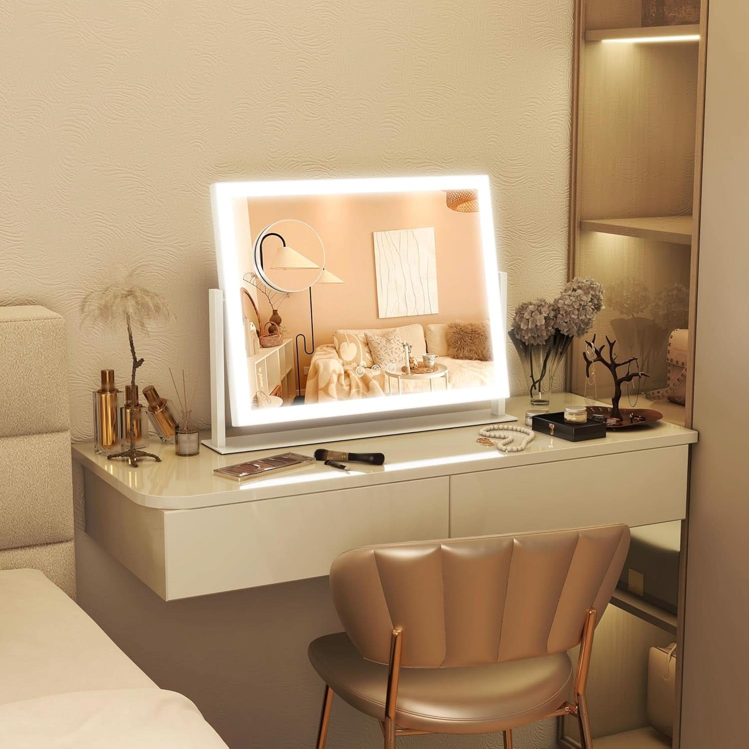 13x17 Makeup Vanity Mirror With Lights Dimmable Touch Screen