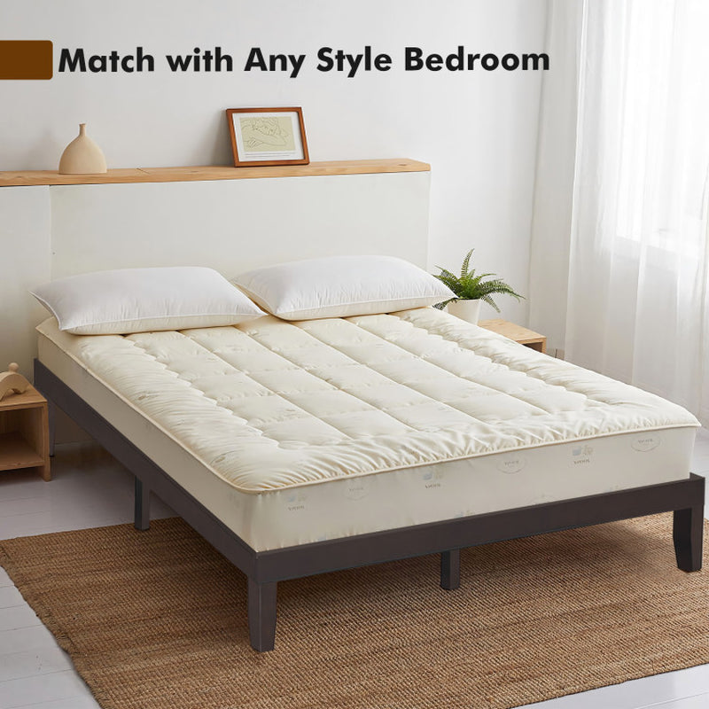 14 King Size Rubber Wood Platform Bed Frame Slat Support