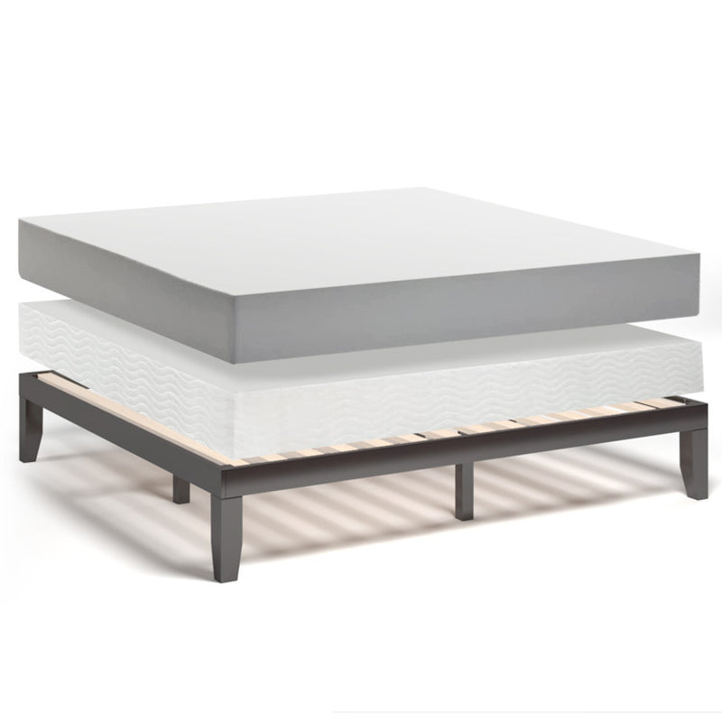 14 King Size Rubber Wood Platform Bed Frame Slat Support