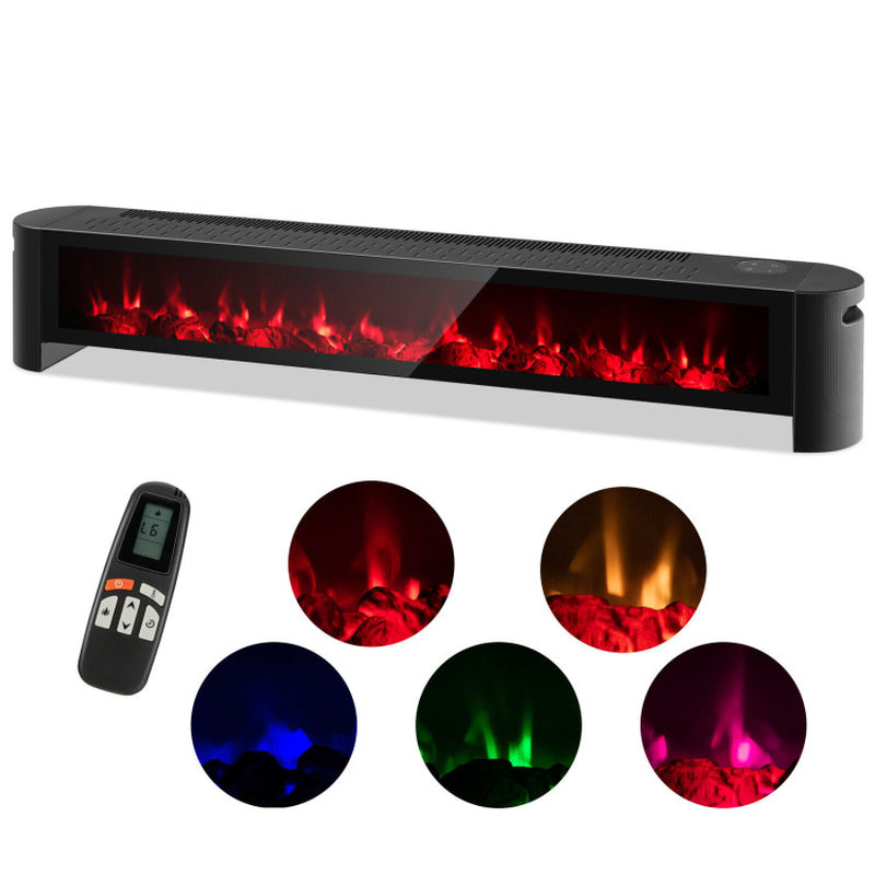1400W Baseboard Electric Heater With Multicolor Flame