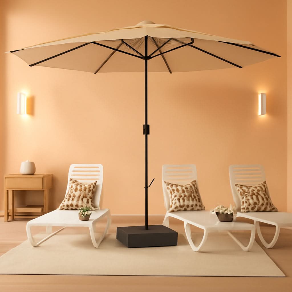 15 Foot Double Sided Patio Umbrella For Outdoor Shade