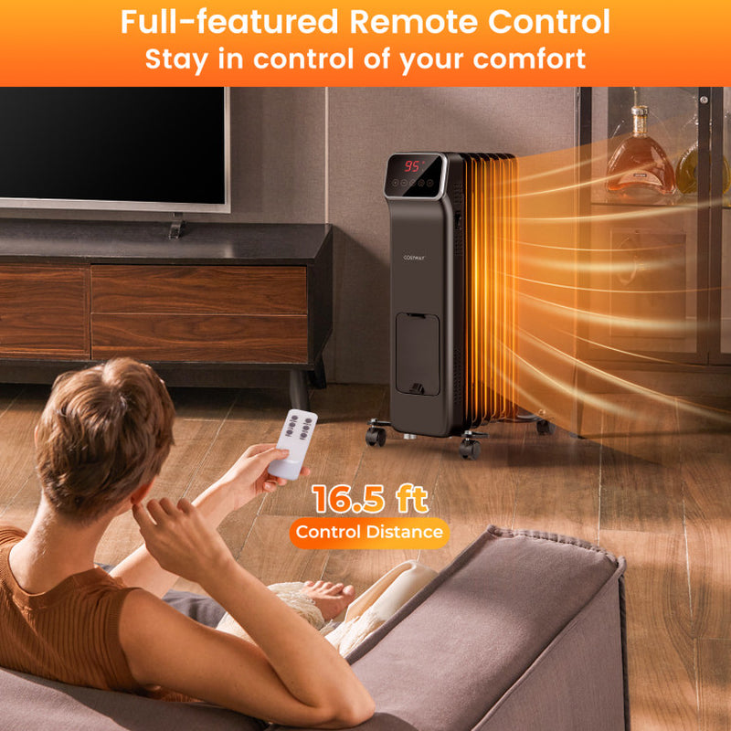 1500W Oil Filled Radiator Heater With Remote Control