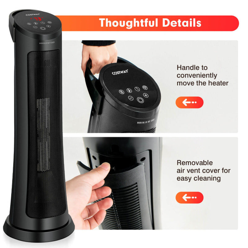 1500W PTC Ceramic Electric Space Heater With Remote Control