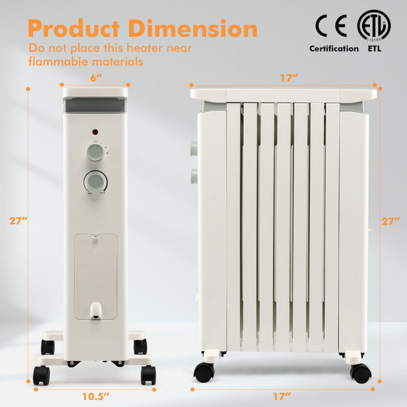 1500W Portable Space Heater With Humidification Box