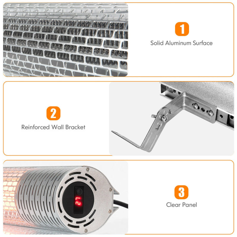 1500W Wall Mounted Infrared Heater Adjustable 750W To 1500W