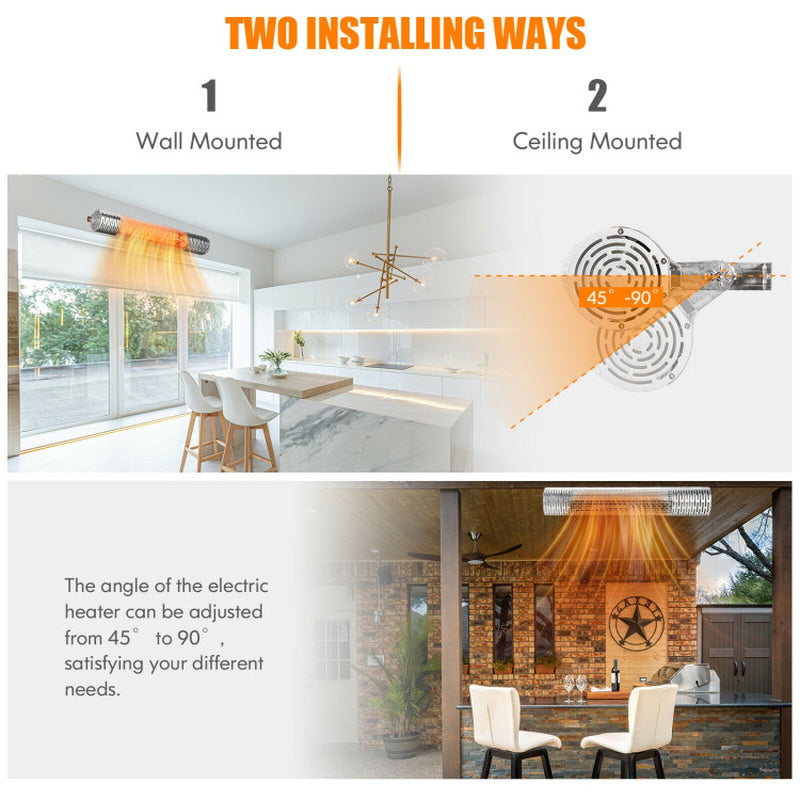 1500W Wall Mounted Infrared Heater Adjustable 750W To 1500W
