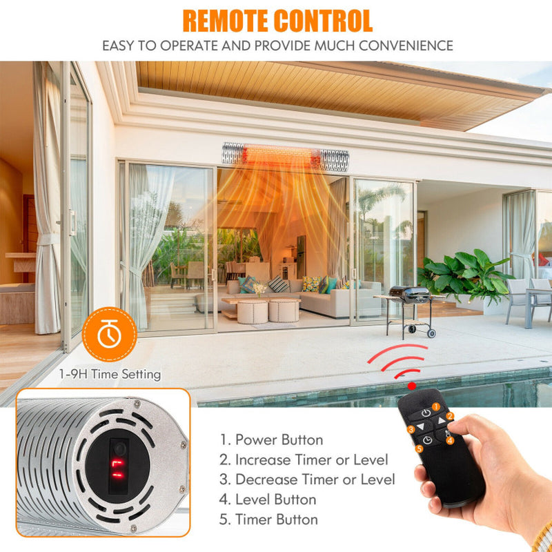 1500W Wall Mounted Infrared Heater Adjustable 750W To 1500W