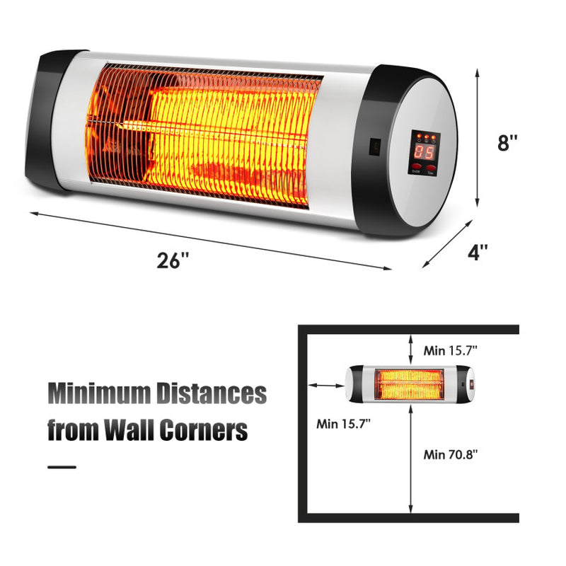 1500W Wall Mounted Infrared Heater With Remote Control